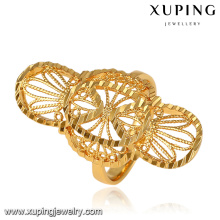 12777 Xuping jóias de alta qualidade nova moda estilo elegante 24 k cor de ouro dubai anéis belo presente para menina mulheres